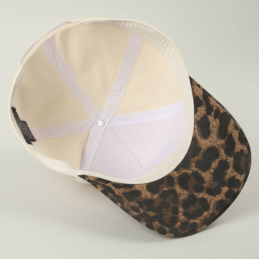 Howdy Darlin' Embroidered Leopard Brim Trucker Hat / ONE SIZE