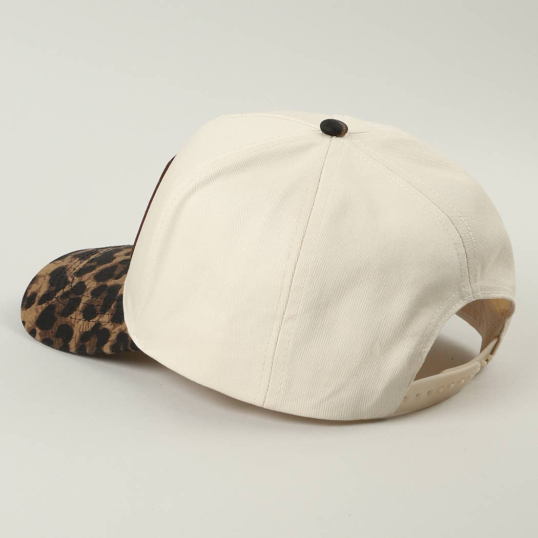 Howdy Darlin' Embroidered Leopard Brim Trucker Hat / ONE SIZE